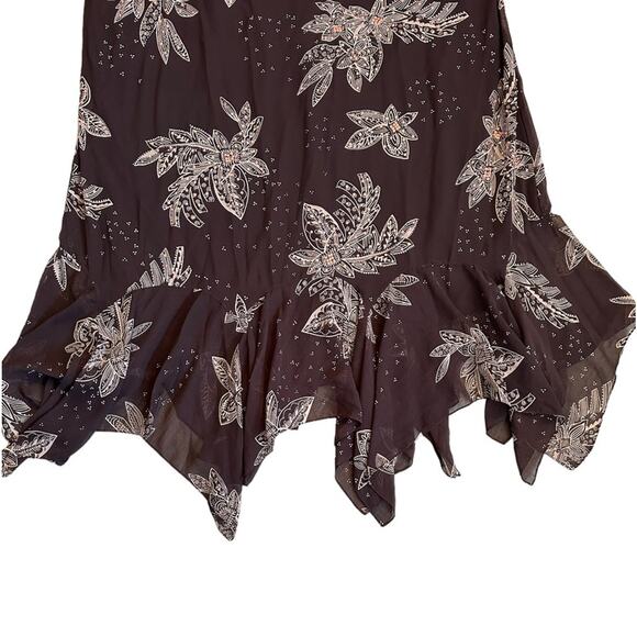 Eva Blue Plus Long Maxi Brown Fairy Dress Beaded Embellished Sleeveless 32W - Picture 12 of 12